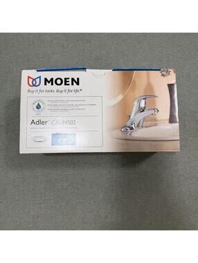 MOEN CAL84502 Adler 4 in. Low-Arc Bathroom Faucet, Spot Resist Brushed Nickel